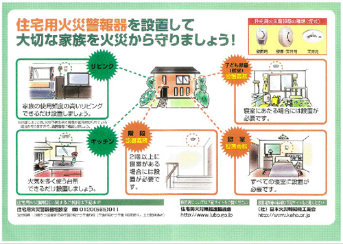 「住宅用火災警報器を設置して大切な家族を火災から守りましょう(全1P)」